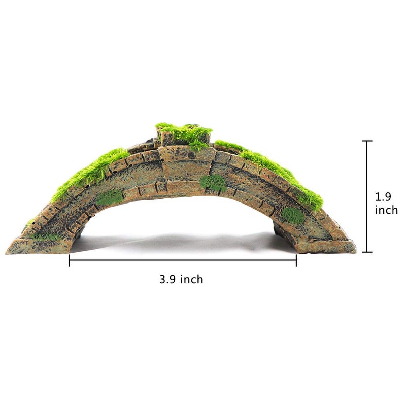 AQUA KT Fish Tank Decor Arch-Bridge Drawbridge with Grass for Aquarium Landscaping Decoration - Image 3